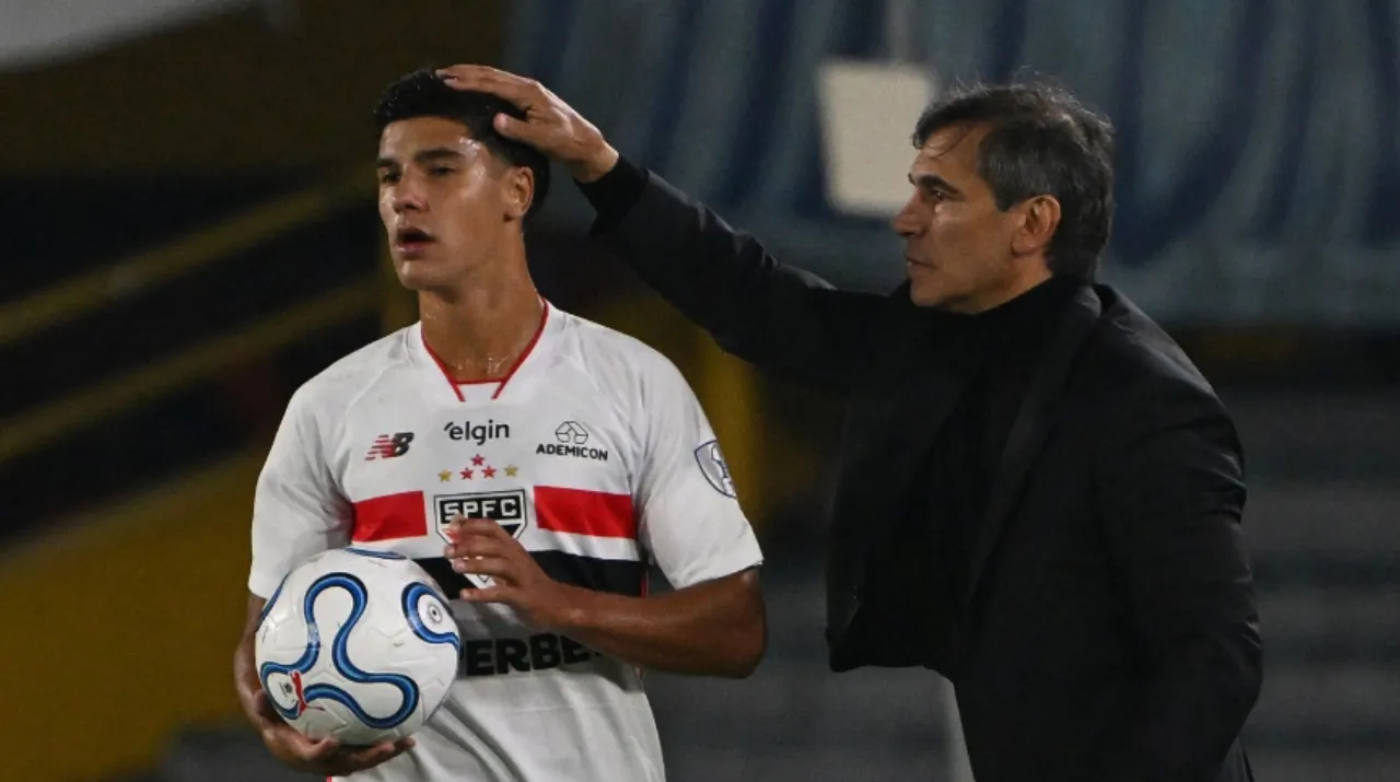 Fabián Bustos en Millonarios vs. Sao Paulo. (Foto: Getty Images)