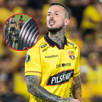 El 'Pipa' Benedetto también se enojó con la hinchada de Barcelona SC en la Copa Libertadores