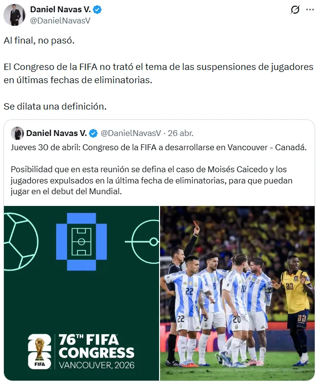 Aún no se sabe si Moisés Caicedo jugará el primer partido del Mundial. (Foto: Captura de pantalla)