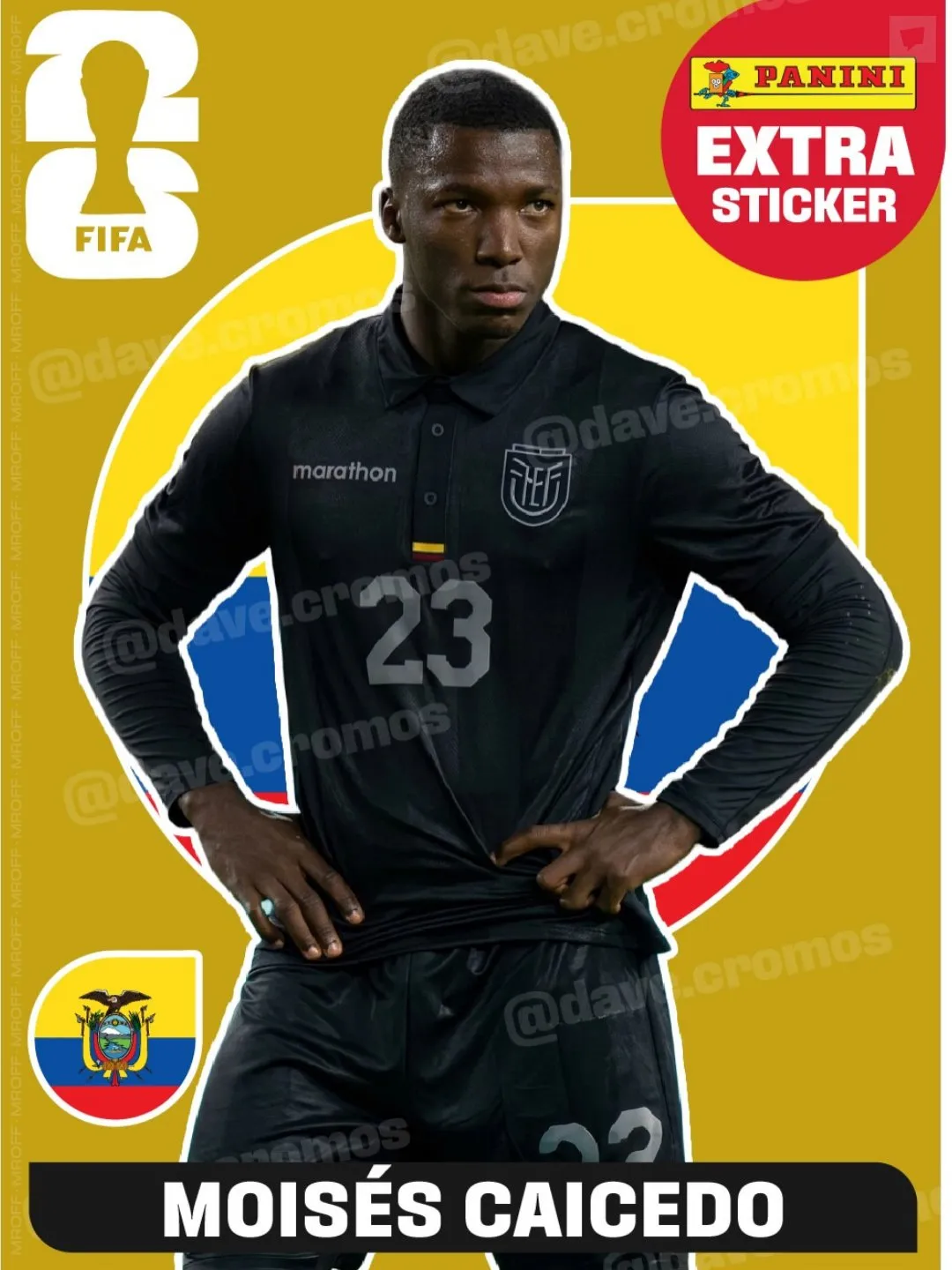 El extra sticker de Moisés Caicedo. (Foto: @davo.cromos)