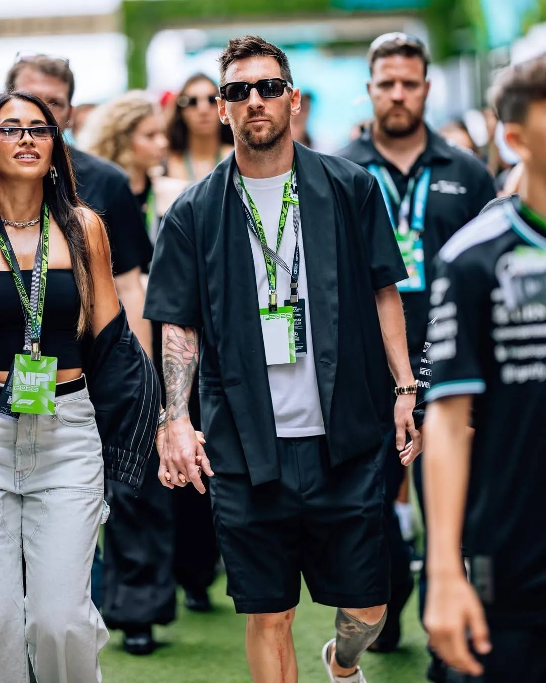 Outfit de Messi en la F1. (Foto: X / @MessiLeoBrasil_)