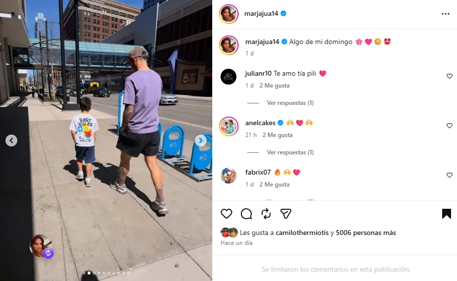 James con su hijo Samuel en Minnesota. (Foto: Instagram / @marjajua14)