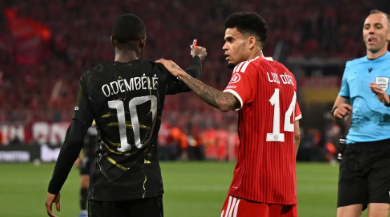 Dembélé y Luis Díaz en la Champions League. (Foto: Getty Images)