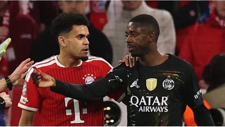 Luis Díaz y Ousmane Dembélé en la Champions League.