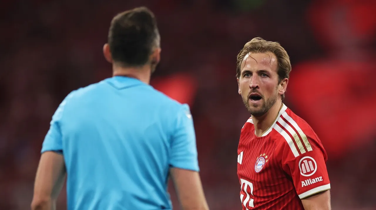 Joao Pinheiro y Harry Kane en la Champions League. (Foto: Getty Images)