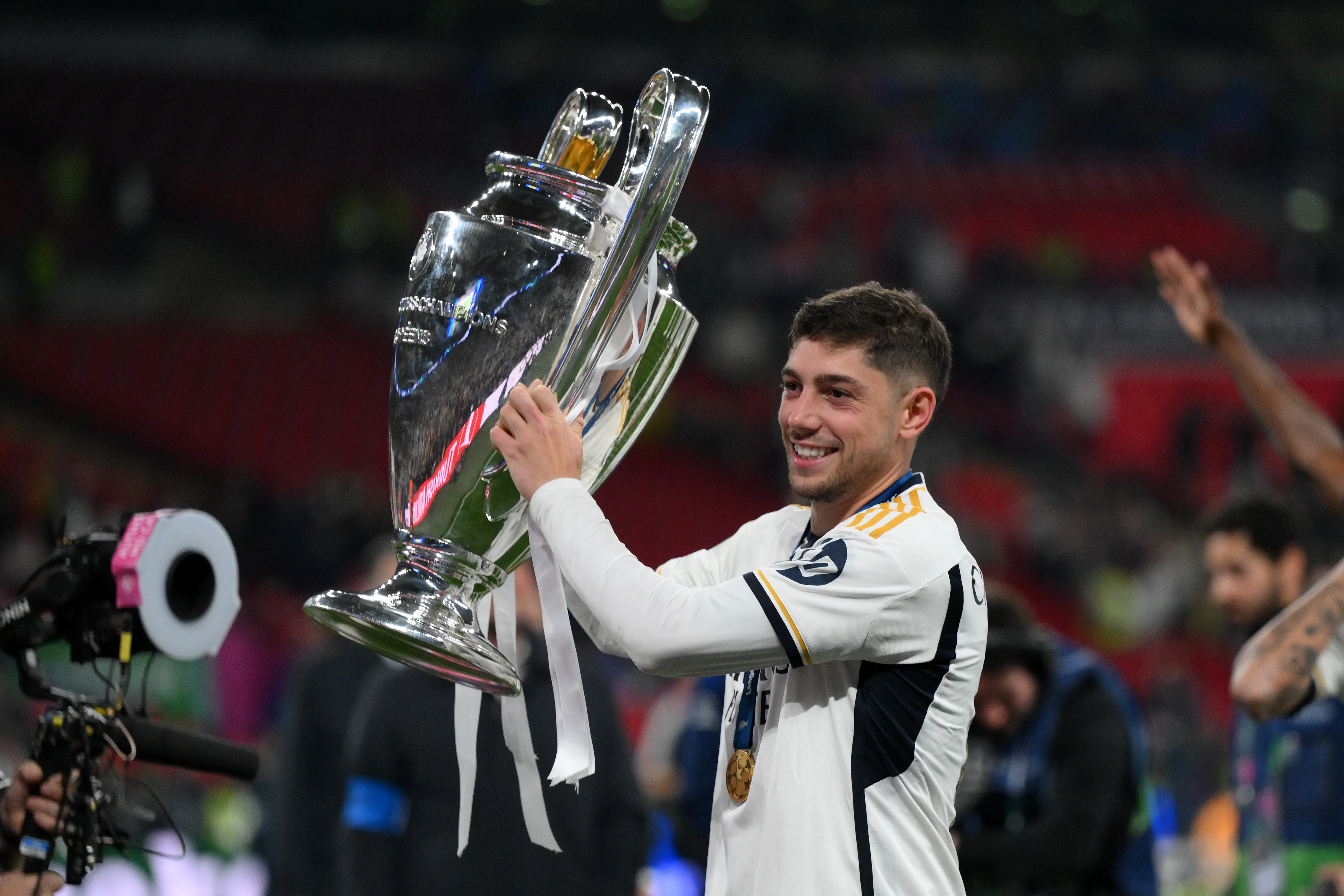 Federico Valverde, por lo menos hasta el momento, ganó 2 Champions League en el Real Madrid. Getty Images.