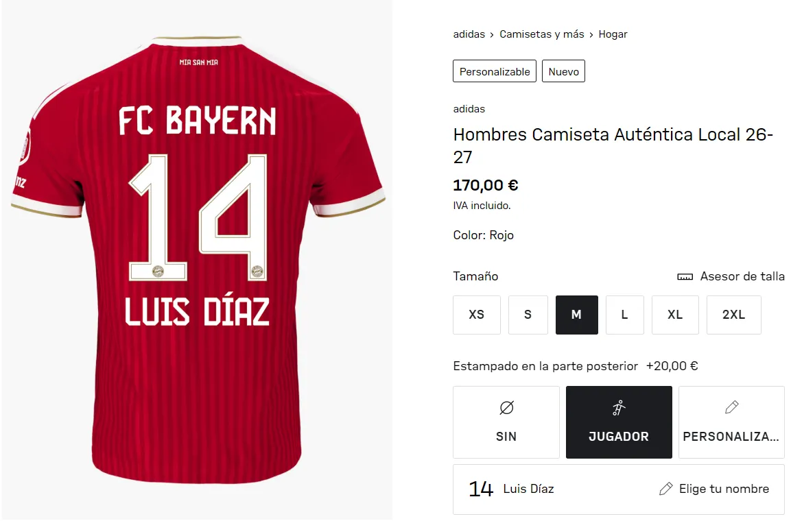 Esto cuesta la nueva camiseta del Bayern Múnich. (Foto: fcbayern.com)