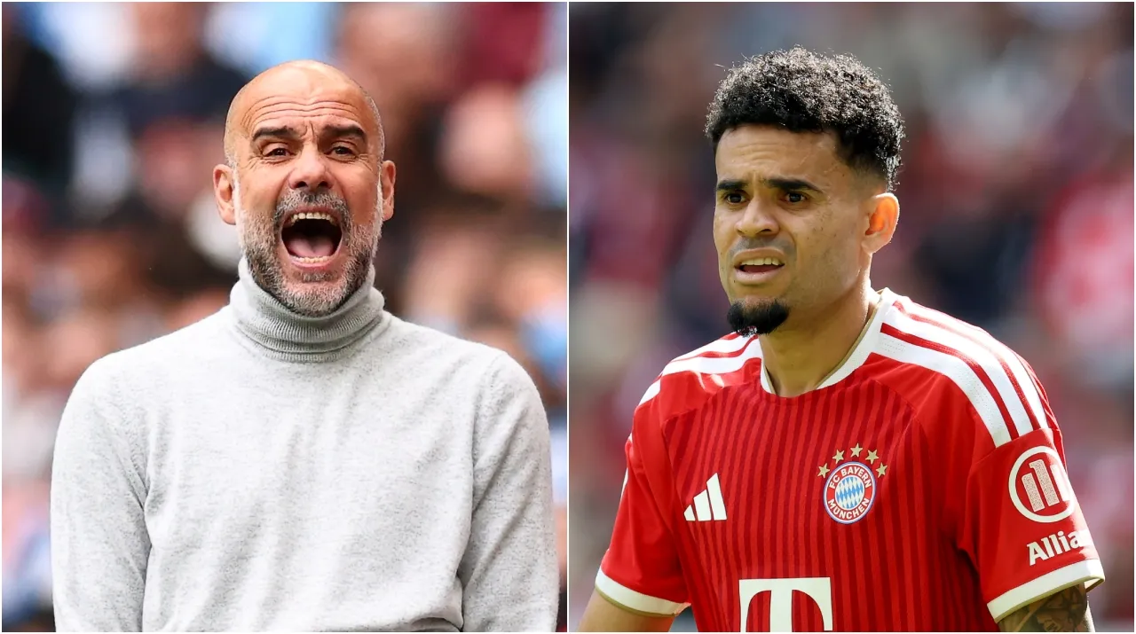 Pep Guardiola y Luis Díaz. (Foto: Getty Images)