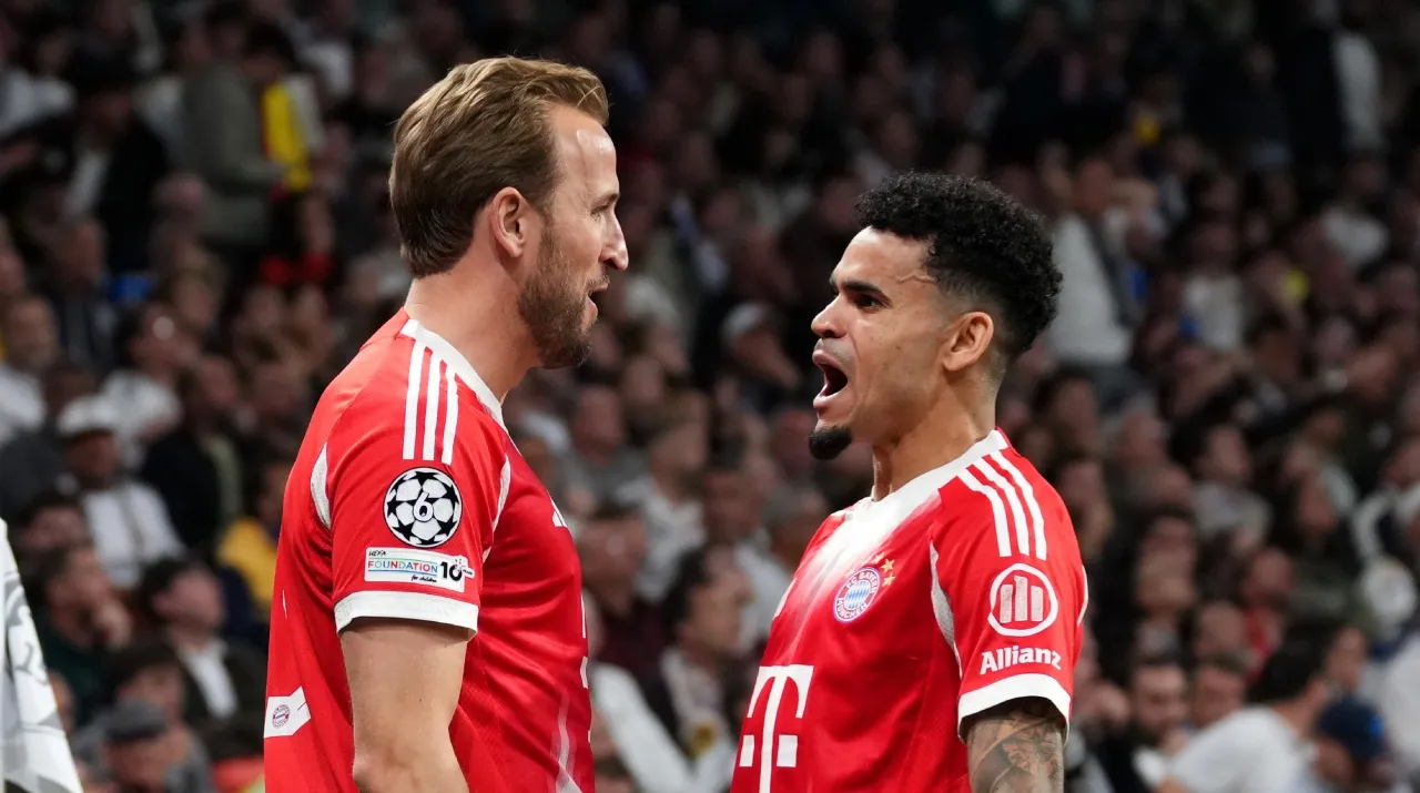 Harry Kane y Luis Díaz en la Champions League. (Foto: Getty Images)