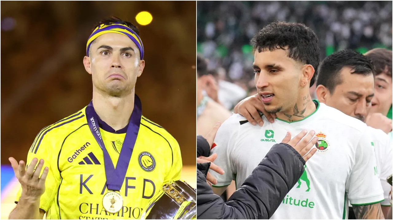 Cristiano Ronaldo y Gustavo Puerta. (Foto: Getty Images)