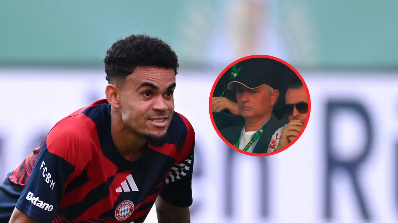 Luis Díaz y José Mourinho en la final de la Copa de Alemania