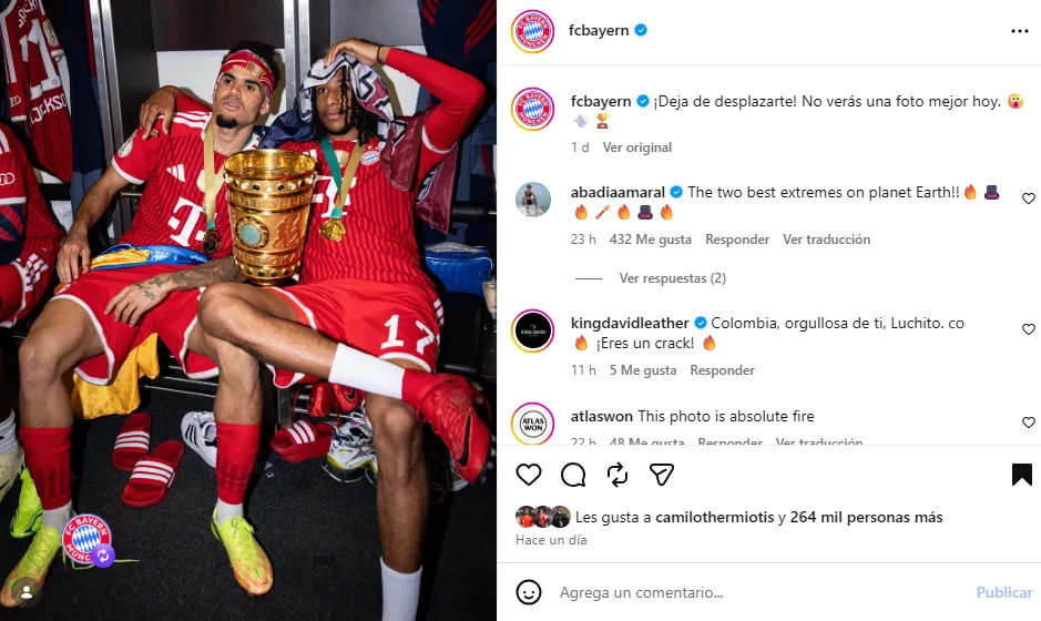 Post del Bayern para Díaz y Olise (Foto: Instagram / @fcbayern)