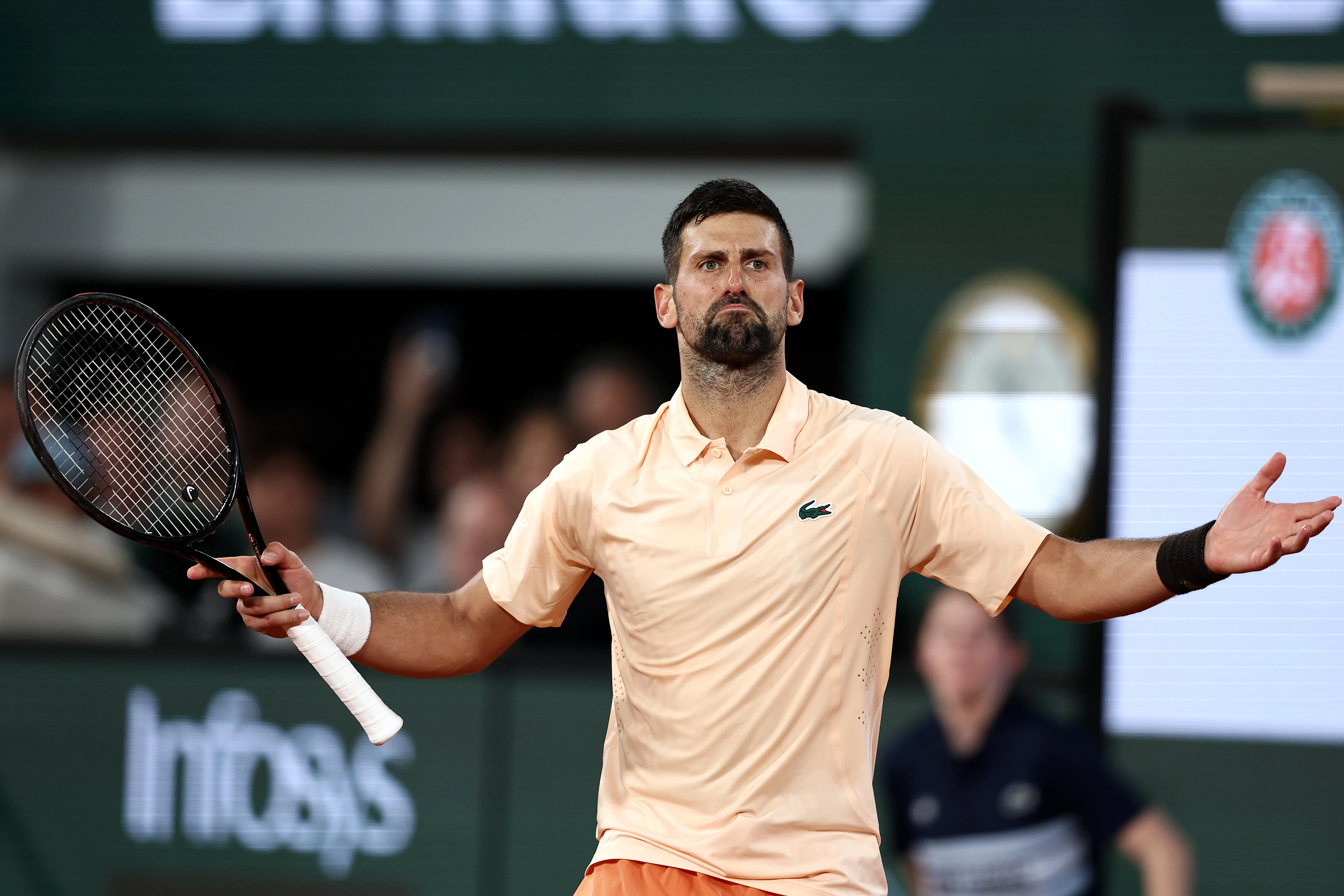 El serbio Novak Djokovic superó al local Mpetshi Perricard en el debut (Getty)