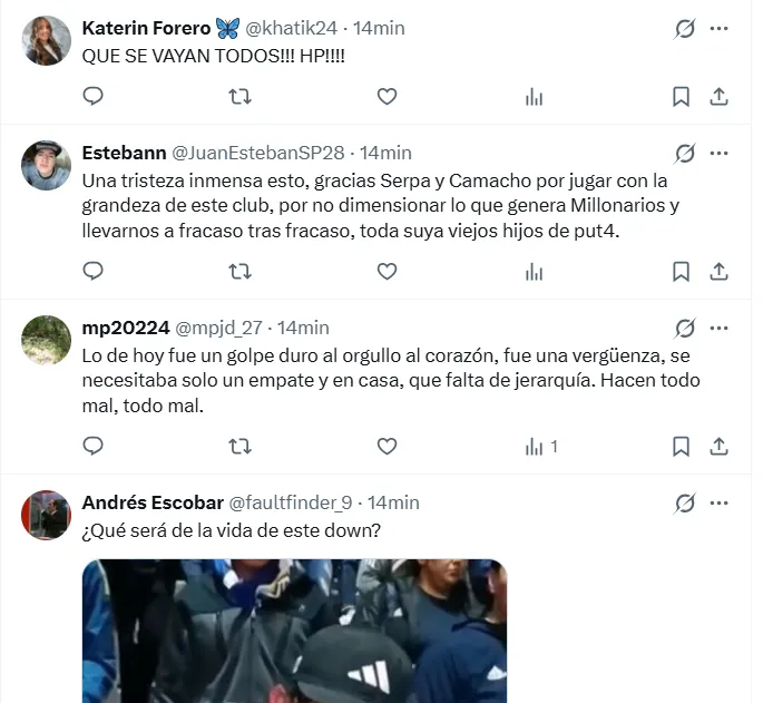 Los comentarios de los hinchas. (Foto: Captura de pantalla)