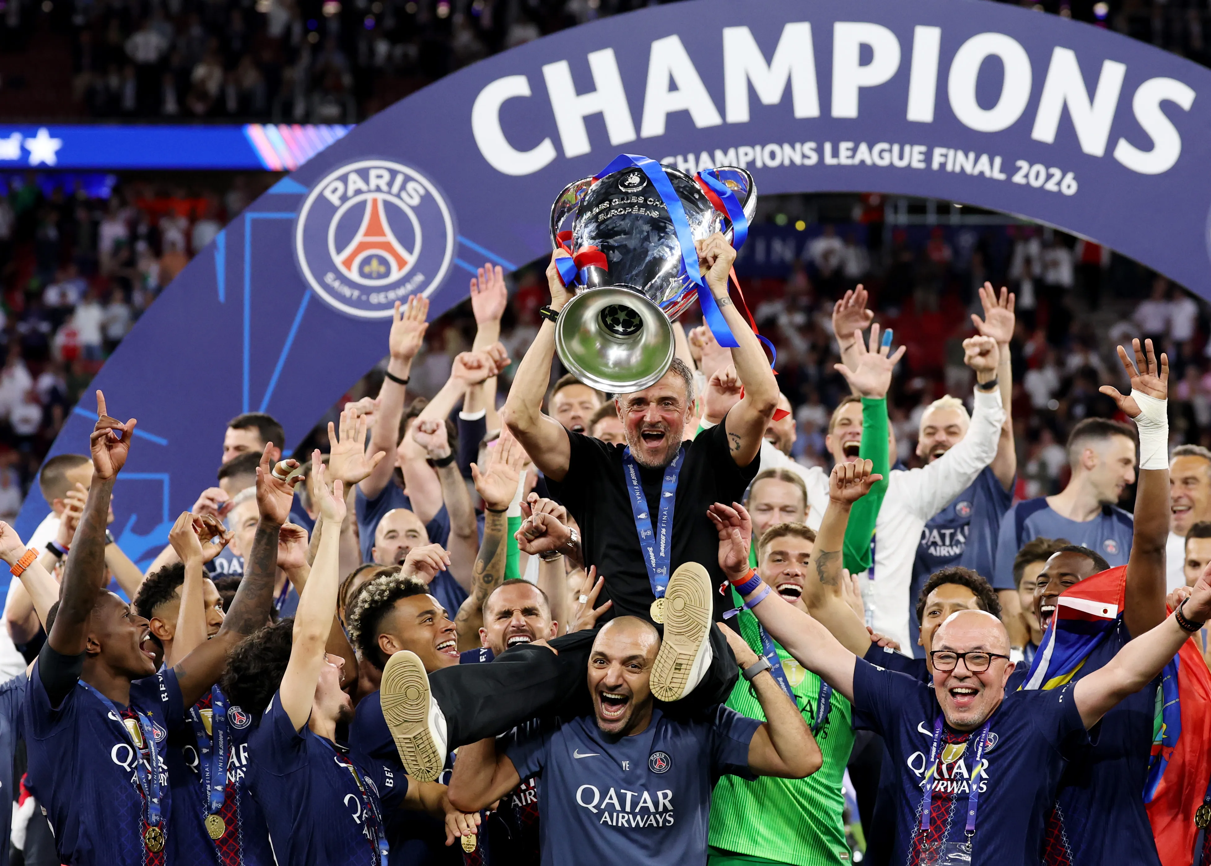 PSG, bicampeón de la UEFA Champions League. Getty Images.