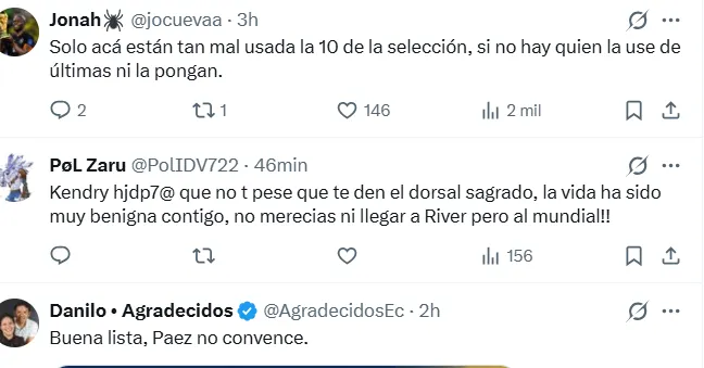 Comentarios contra Páez. (Captura de pantalla)