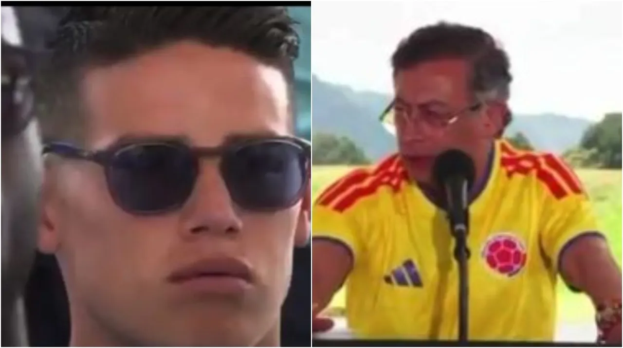 James Rodríguez y Gustavo Petro. (Foto: X / @UltimaHoraCR)