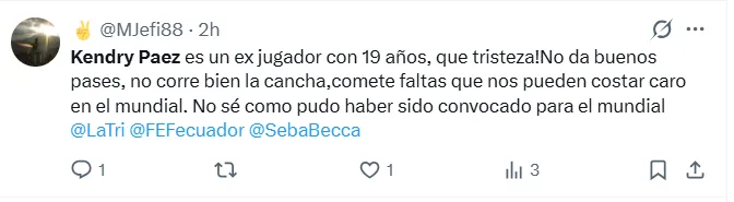 Comentarios de los hinchas contra Kendry. (Captura de pantalla)