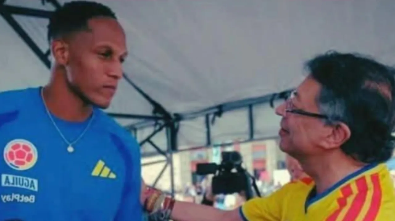 Yerry Mina y Gustavo Petro. (Foto: X/ @petrogustavo)