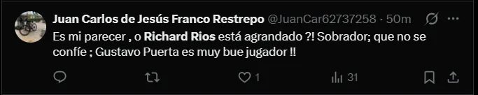 Fuente: 'X'.