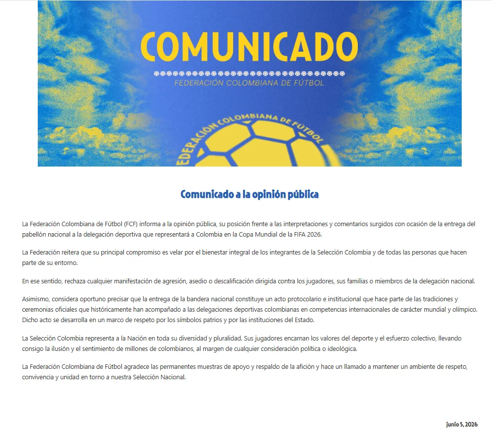 Fuente: Federación Colombiana de Fútbol.