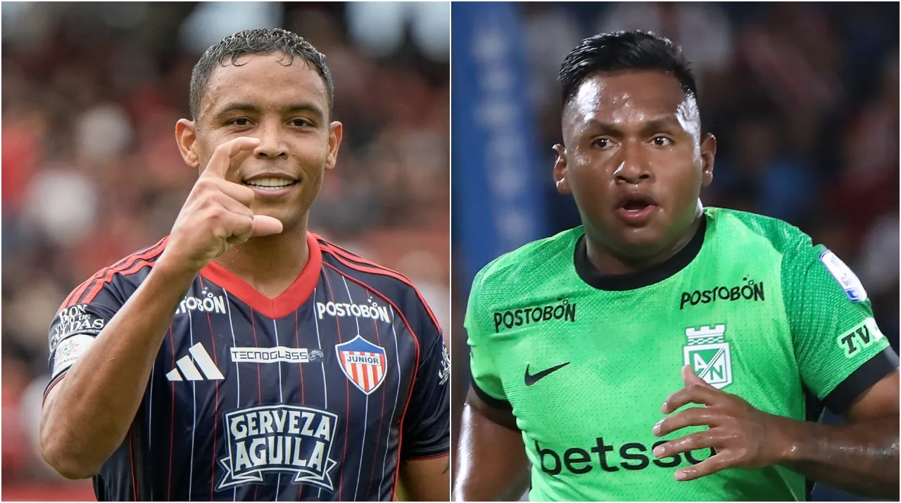 Luis Fernando Muriel y Alfredo Morelos en la Liga Colombiana. (Foto: Vizzor Image)