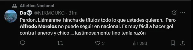Fuente: 'X'.