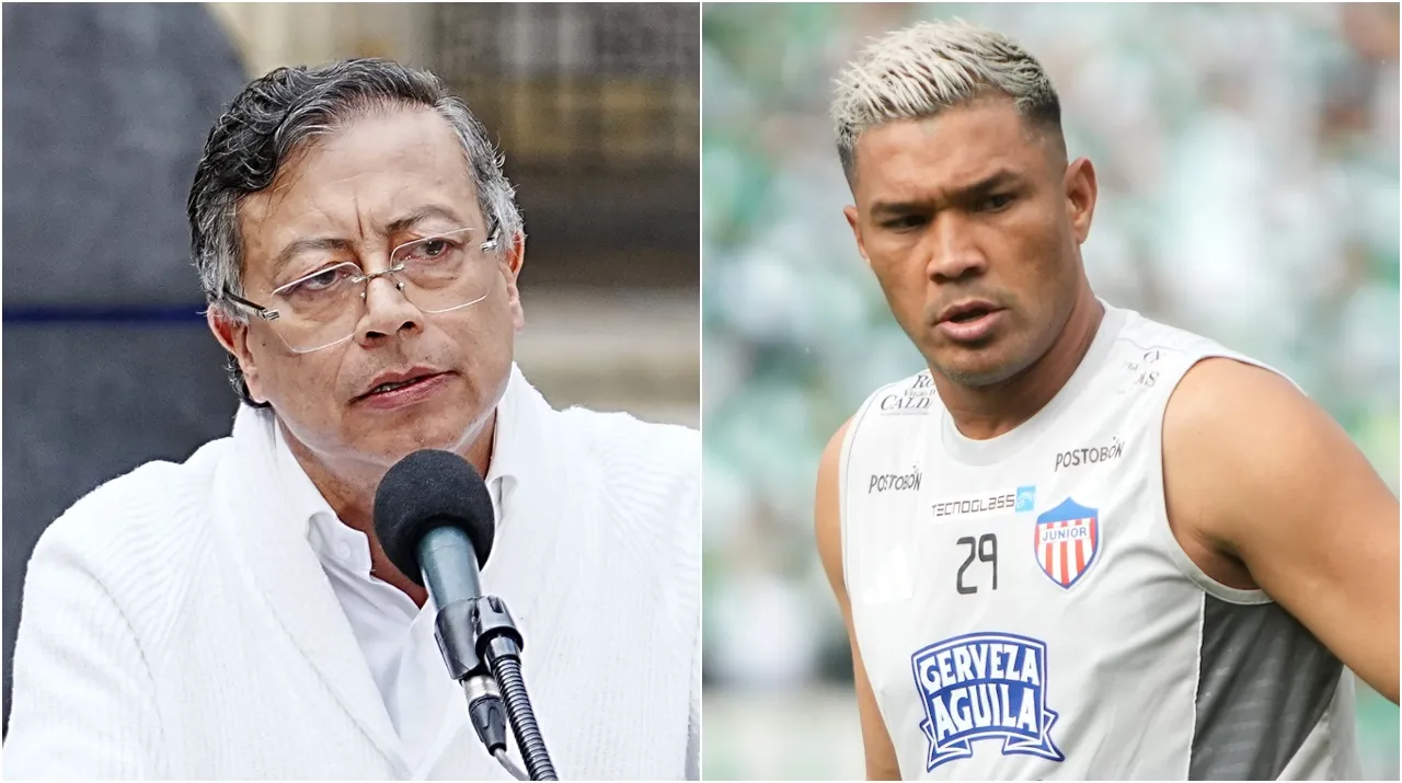 Gustavo Petro y Teo Gutiérrez. (Foto: Getty y Vizzor Image)