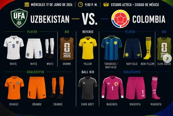 Uniforme de Colombia en el debut del Mundial 2026. (Foto: X / @FelipeVilla4)