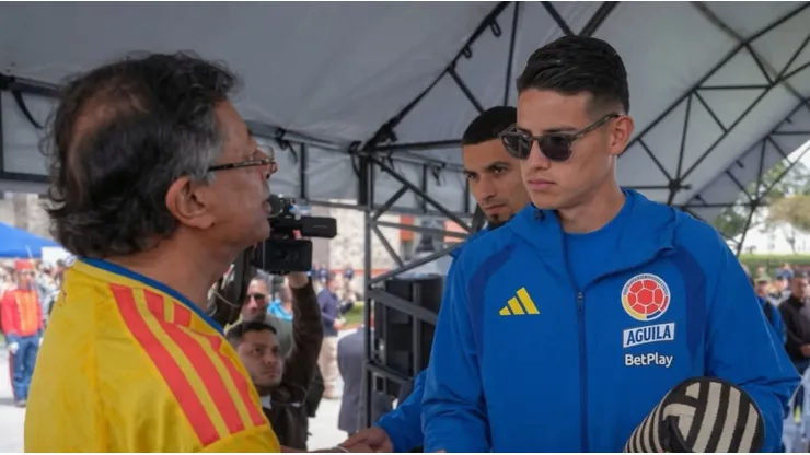 Gustavo Petro y James Rodríguez antes del Mundial 2026.