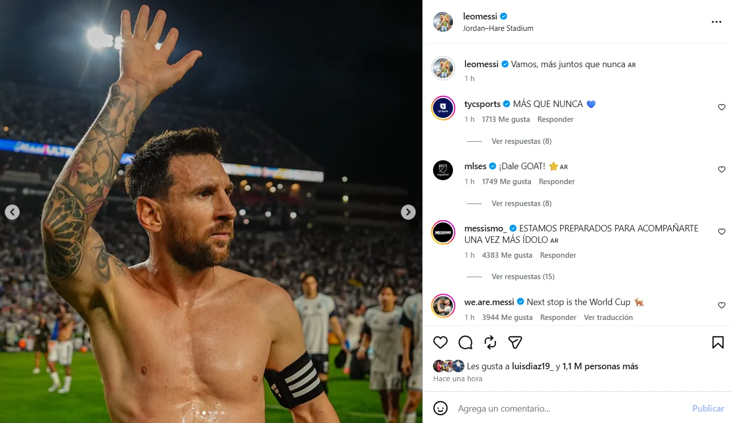 El lema de Messi para el Mundial. (Foto: Instagram / @leomessi)