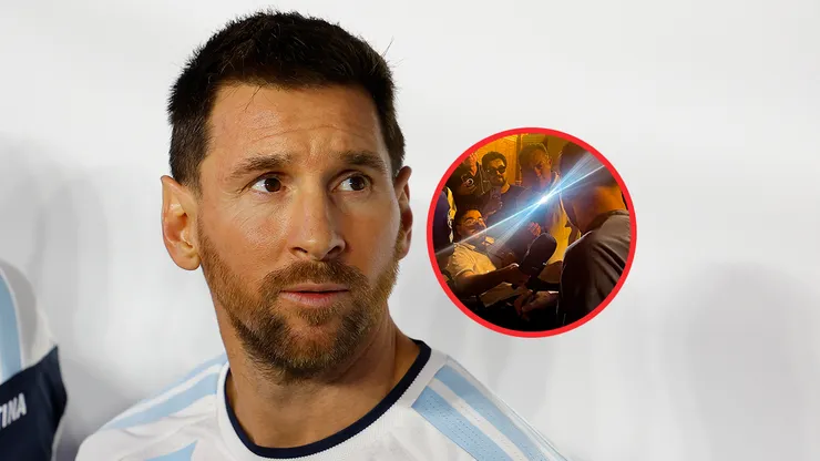 Lionel Messi con el periodista Manu Gutiérrez.