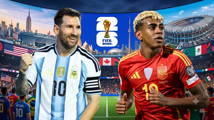 Lionel Messi y Lamine Yamal.