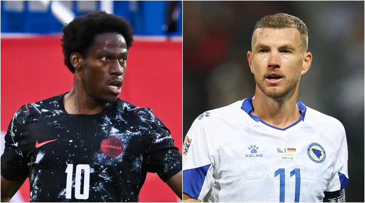 Jonathan David y Edin Džeko. (Foto: Getty Images)