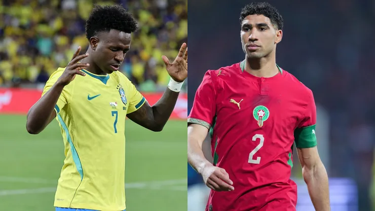 Vinicius y Hakimi, dos figuras del fútbol europeo que se cruzarán en el debut mundialista.