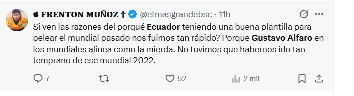 Los comentarios de los hinchas contra Gustavo Alfaro. (Catptura de pantalla)