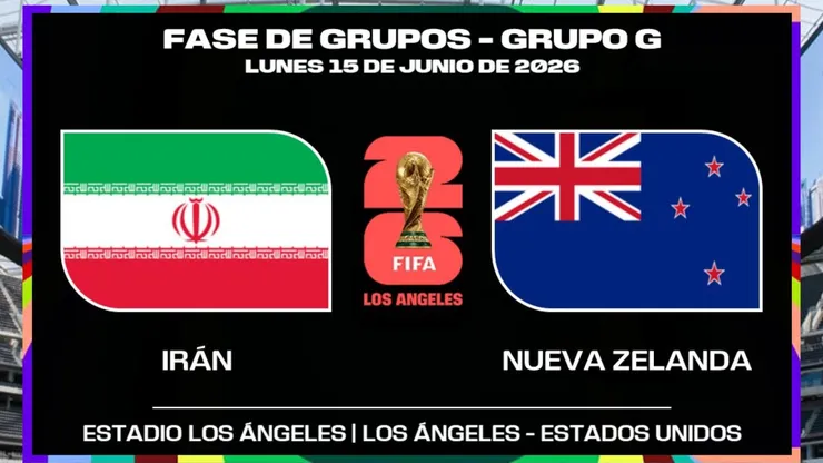 Irán vs. Nueva Zelanda por el Mundial 2026.