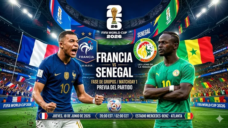 Dónde ver el Francia vs. Senegal HOY por el Mundial 2026
