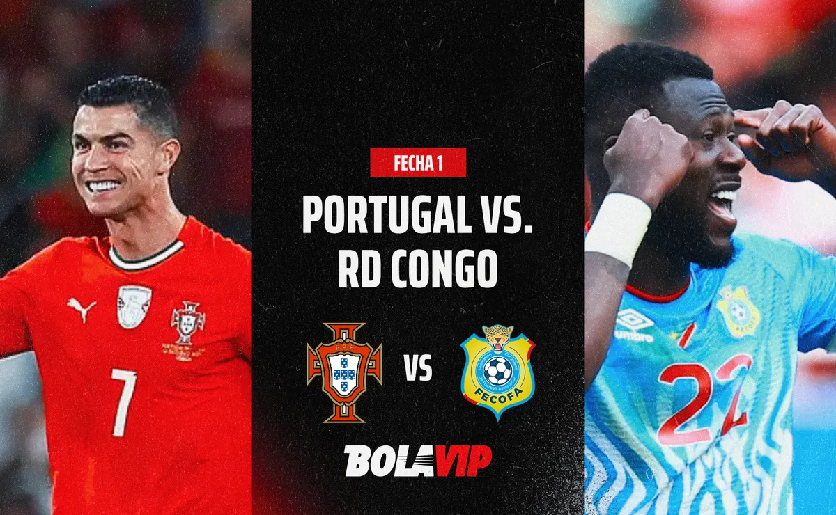 EN VIVO Y GRATIS Portugal de Cristiano Ronaldo 1-1 RD Congo por la fecha 1 del Mundial 2026: Arranca el segundo tiempo
