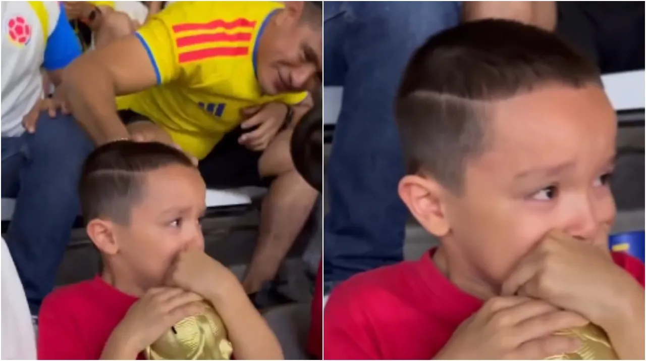 Niño uzbeko fue consolado por colombianos. (Foto: X / @DailyTurkic)