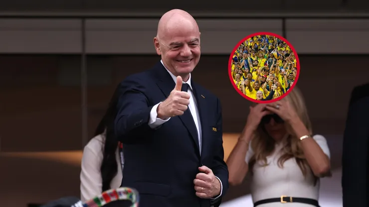 Infantino alucina con la hinchada de Colombia.