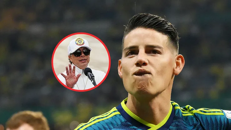 El presidente Gustavo Petro y James Rodríguez.