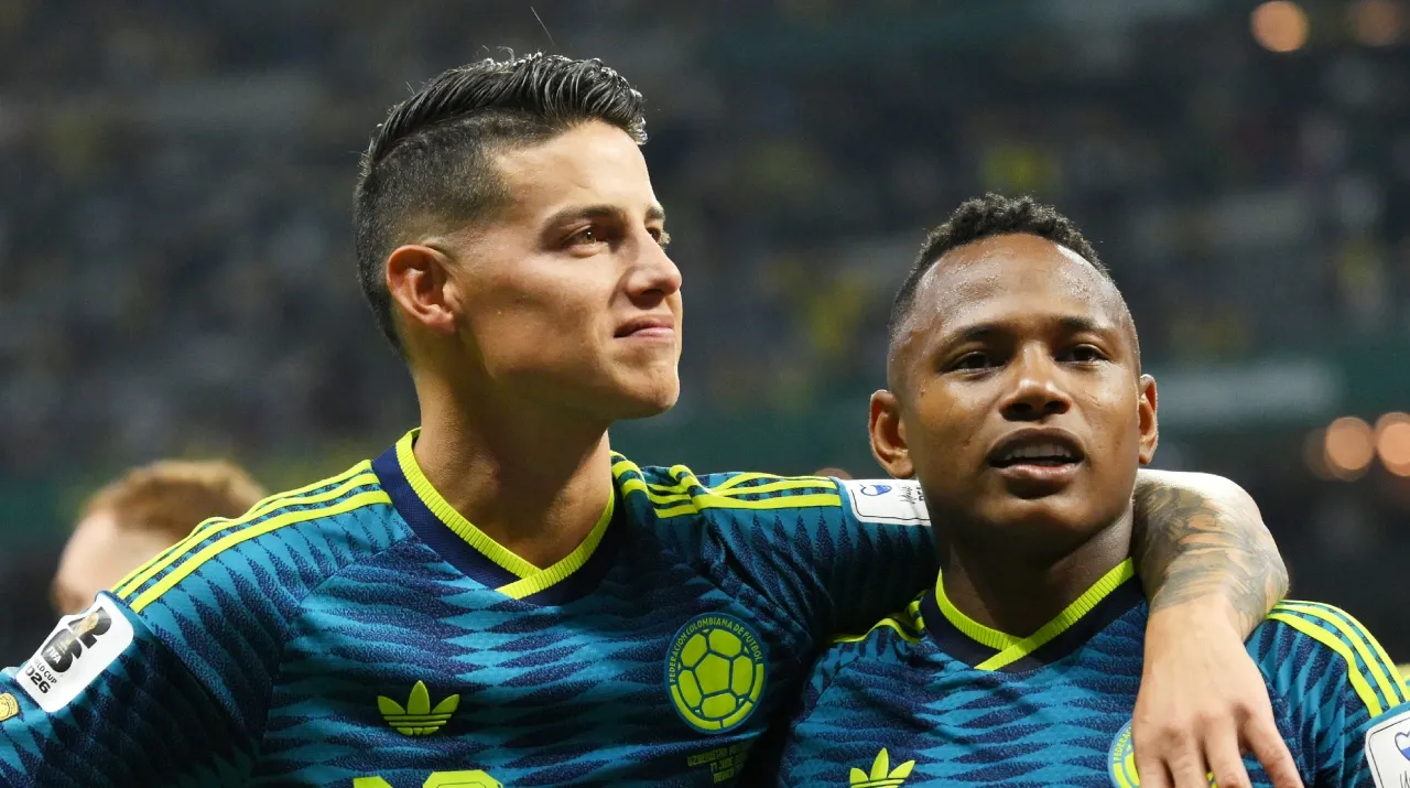 James Rodríguez y Jáminton Campaz. (Foto: Getty Images)