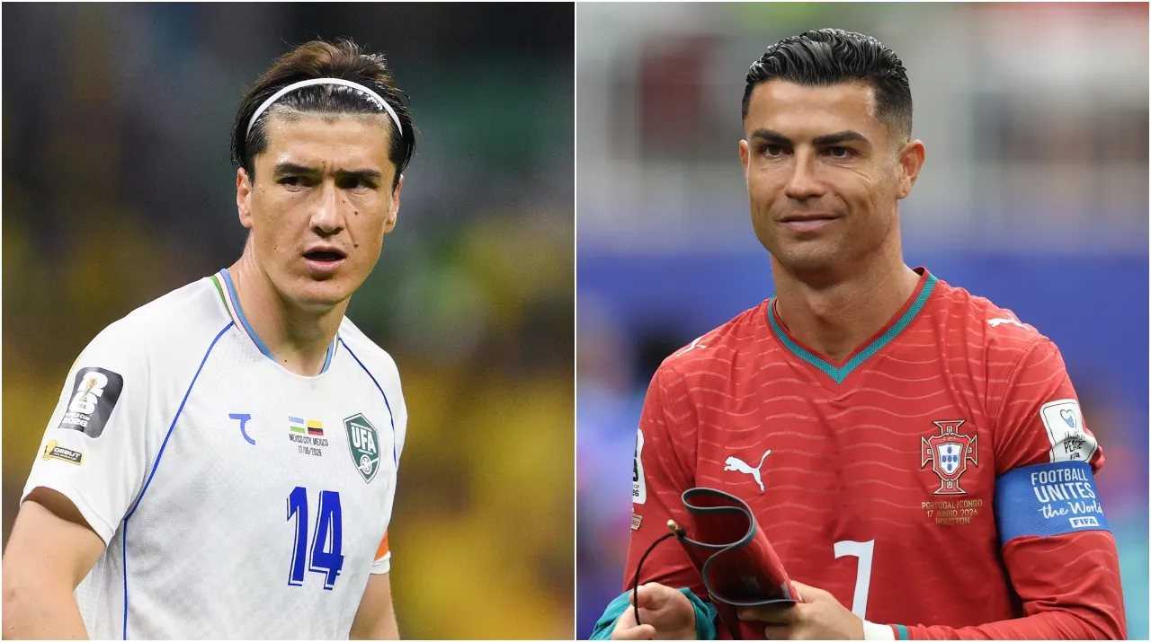 Eldor Shomurodov y Cristiano Ronaldo. (Foto: Getty Images)