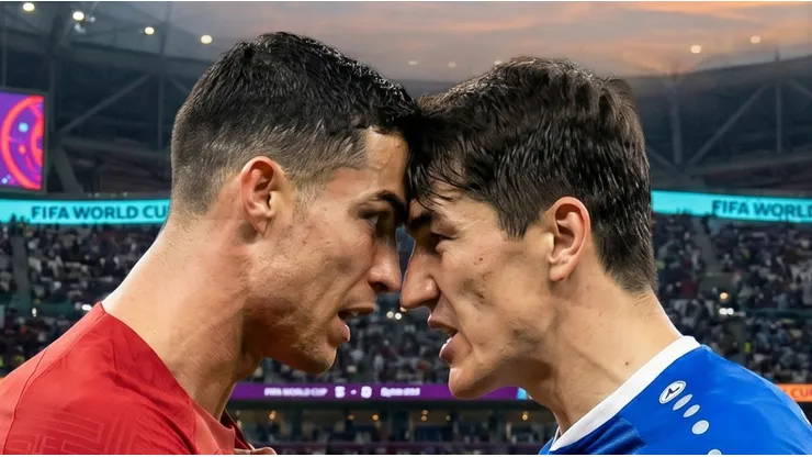 Cristiano Ronaldo y Eldor Shomurodov.