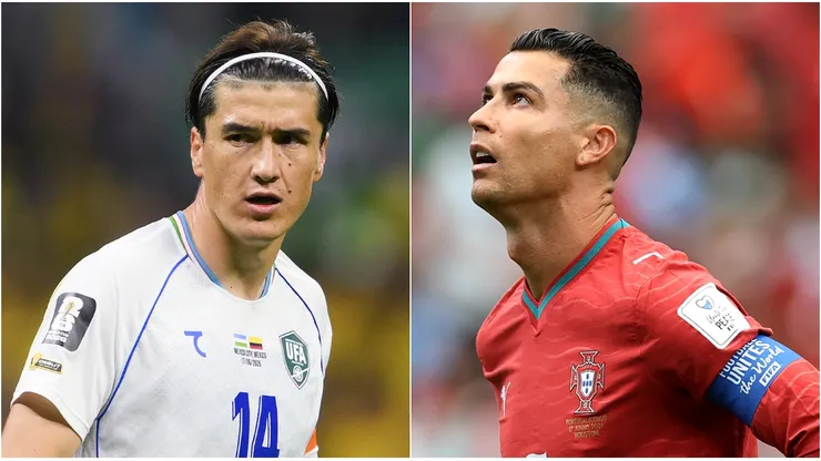 Eldor Shomurodov y Cristiano Ronaldo en el Mundial 2026.