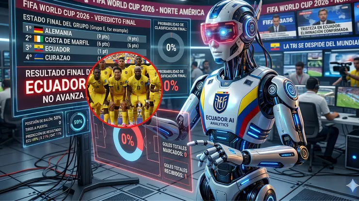 La IA predice si Ecuador avanza o no a 16avos del Mundial 2026. Imagen generada por IA de Gemini