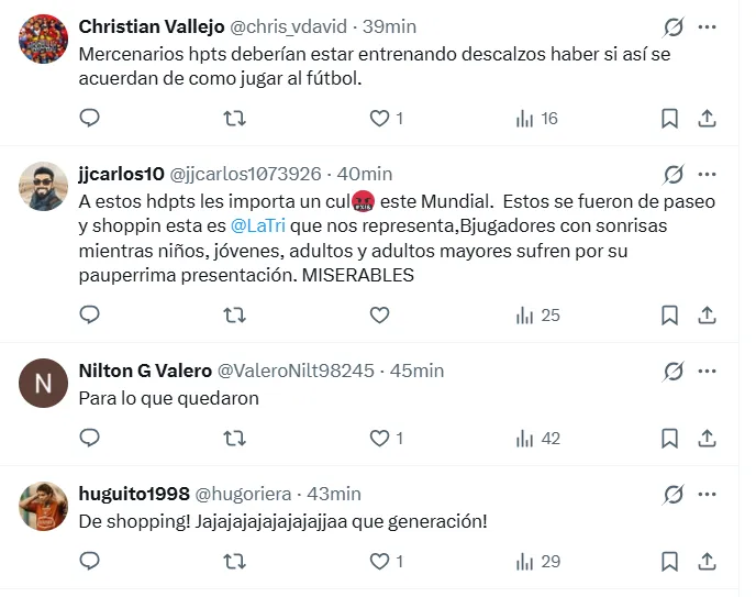 Muy duras críticas a los jugadores. (Foto: Captura de pantalla)