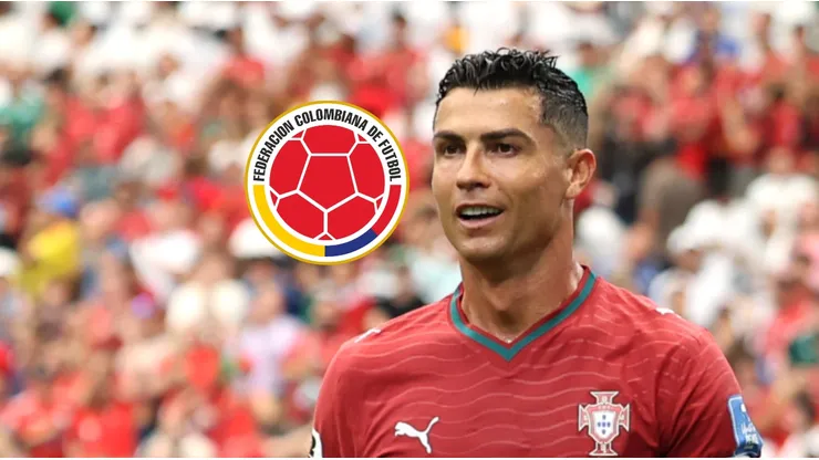 El escudo de la Federación Colombiana de Fútbol y Cristiano Ronaldo.