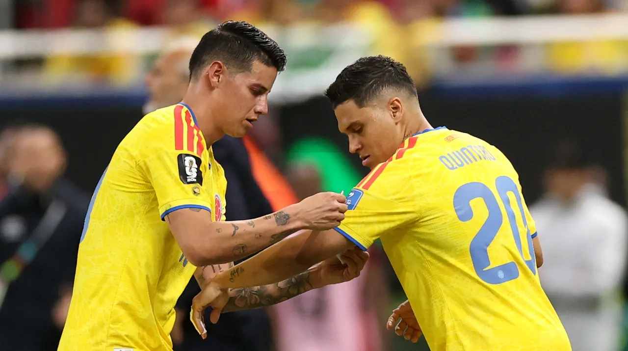 Juanfer Quintero y James en Colombia vs. Congo. (Foto: Getty Images)
